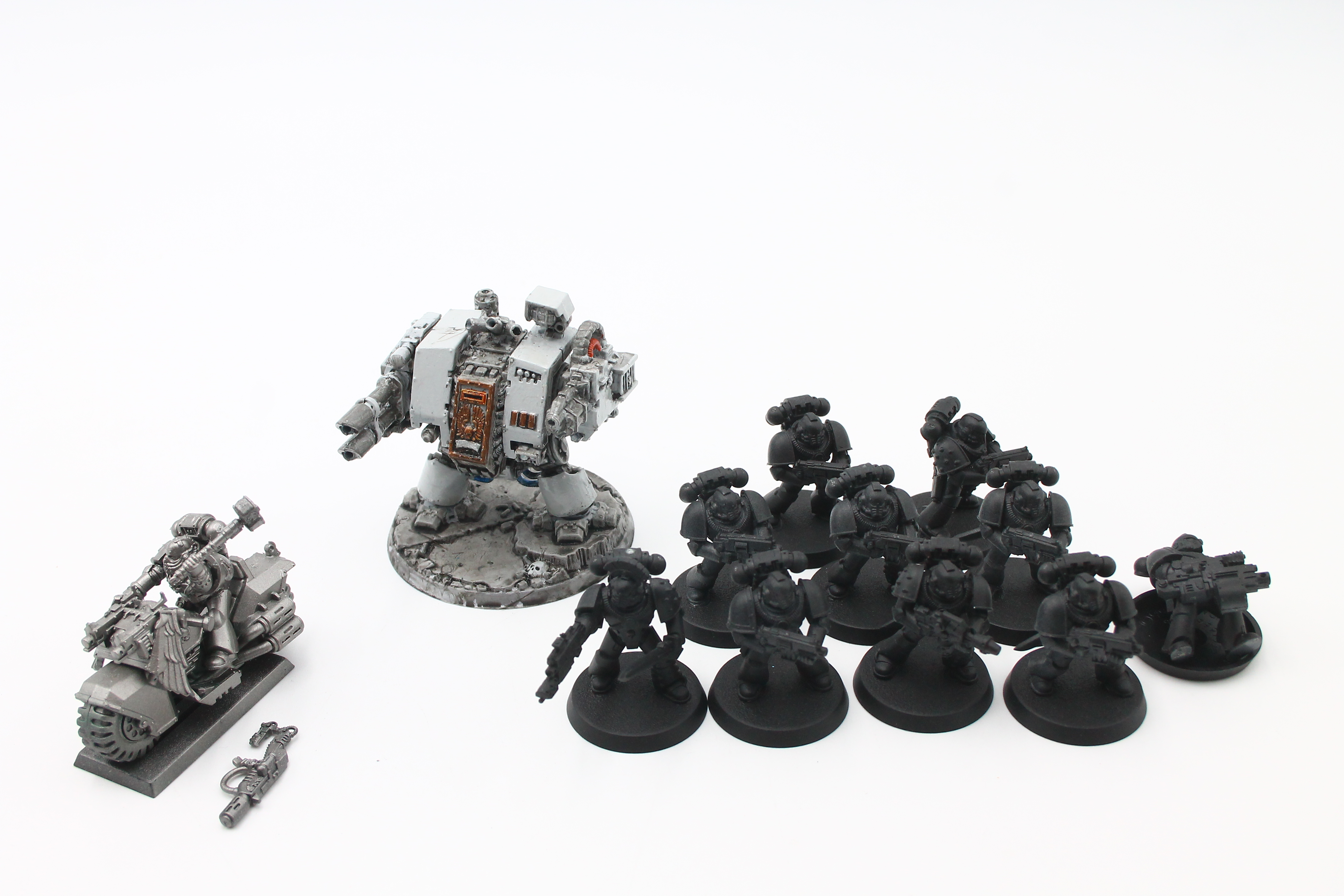 Used Warhammer 40k: Venerable Dreadnought, Captain on Bike, Tactical Squad (10) U-B3S3 424576